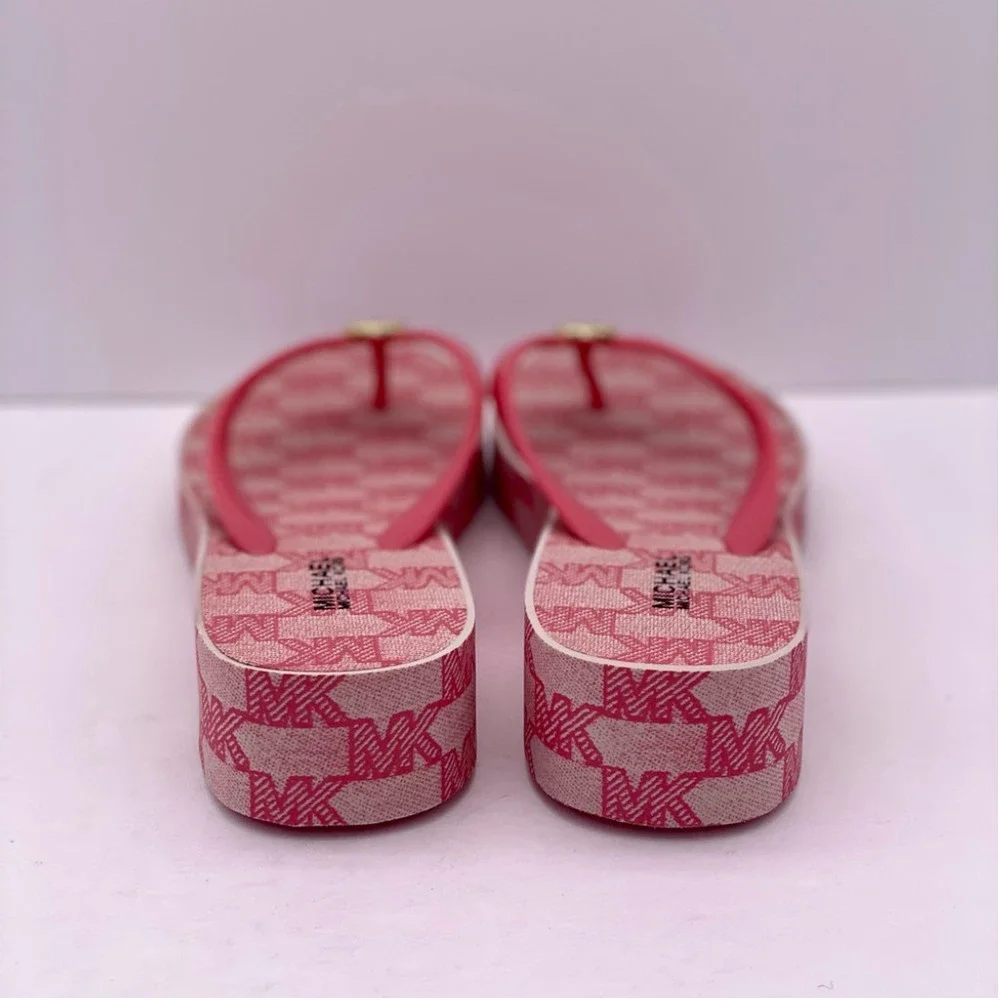 Michael Kors Bedford Logo MK Women’s Wedge Flip Flop Sandals - Picture 6 of 8